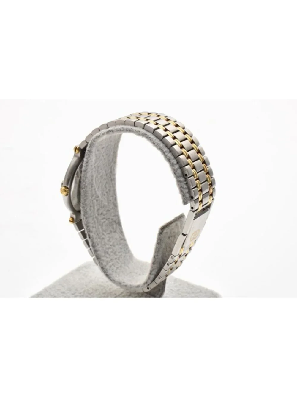 Gucci Quartz Watch Gold Dial GG Bezel Stainless Steel